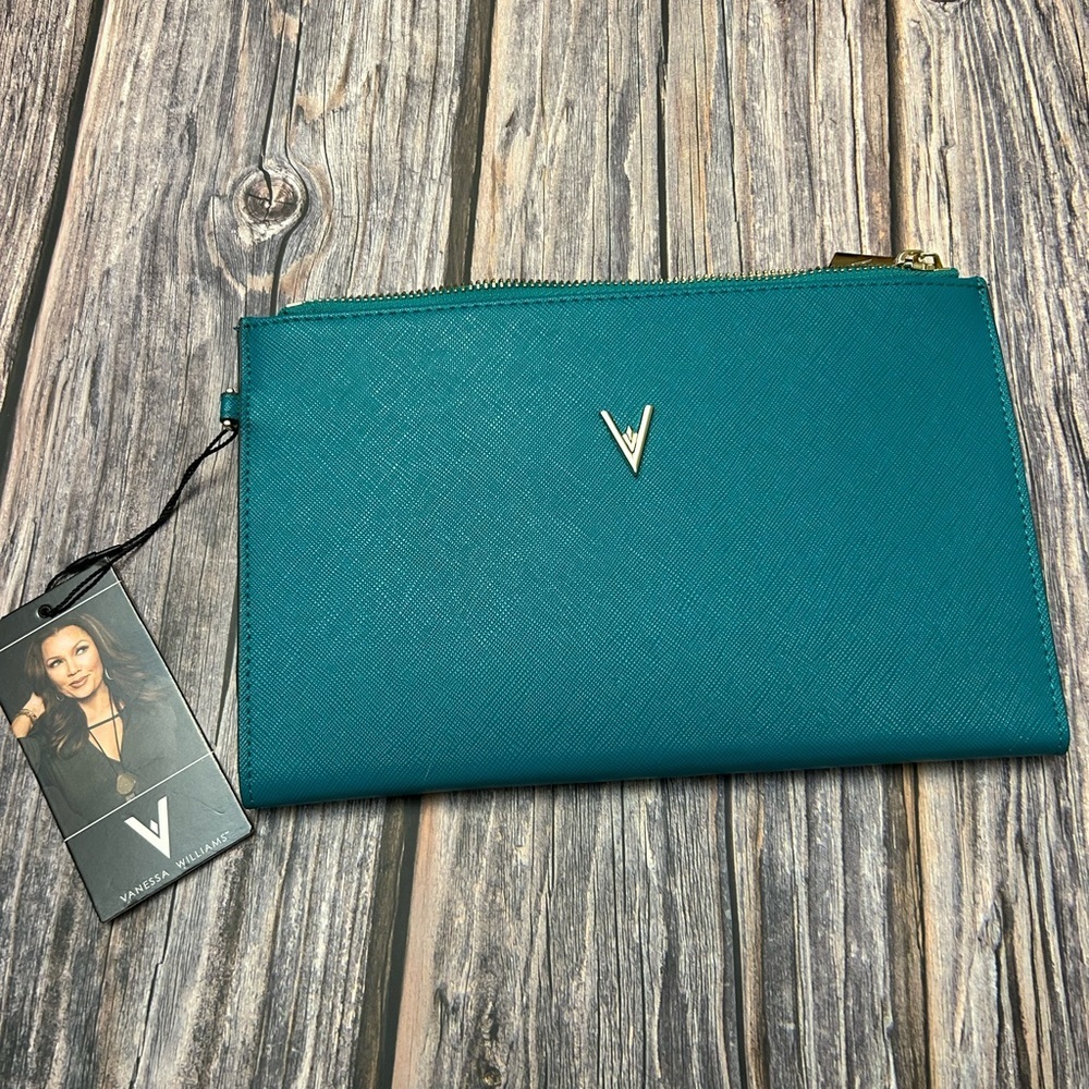 Vanessa Williams Teal Clutch Bag NWT